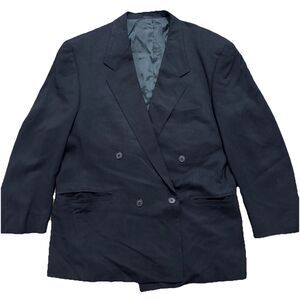 Versace V2 Blazer Men’s Sz 42S Black Double Breasted Jacket Vintage Luxury READ